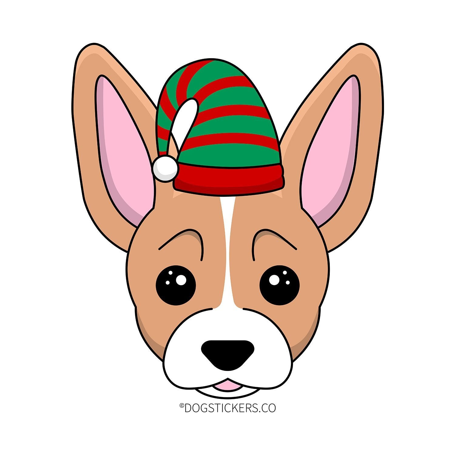 Chihuahua Sticker - Christmas Elf - Dogstickers.co