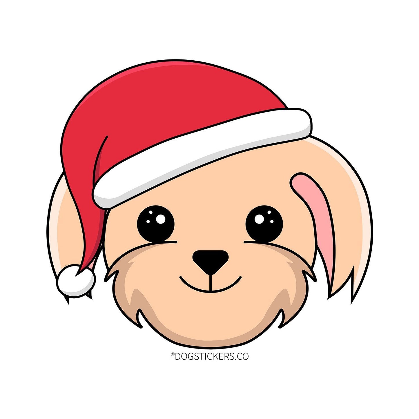 Shorkie Sticker - Christmas Santa Hat - Dogstickers.co